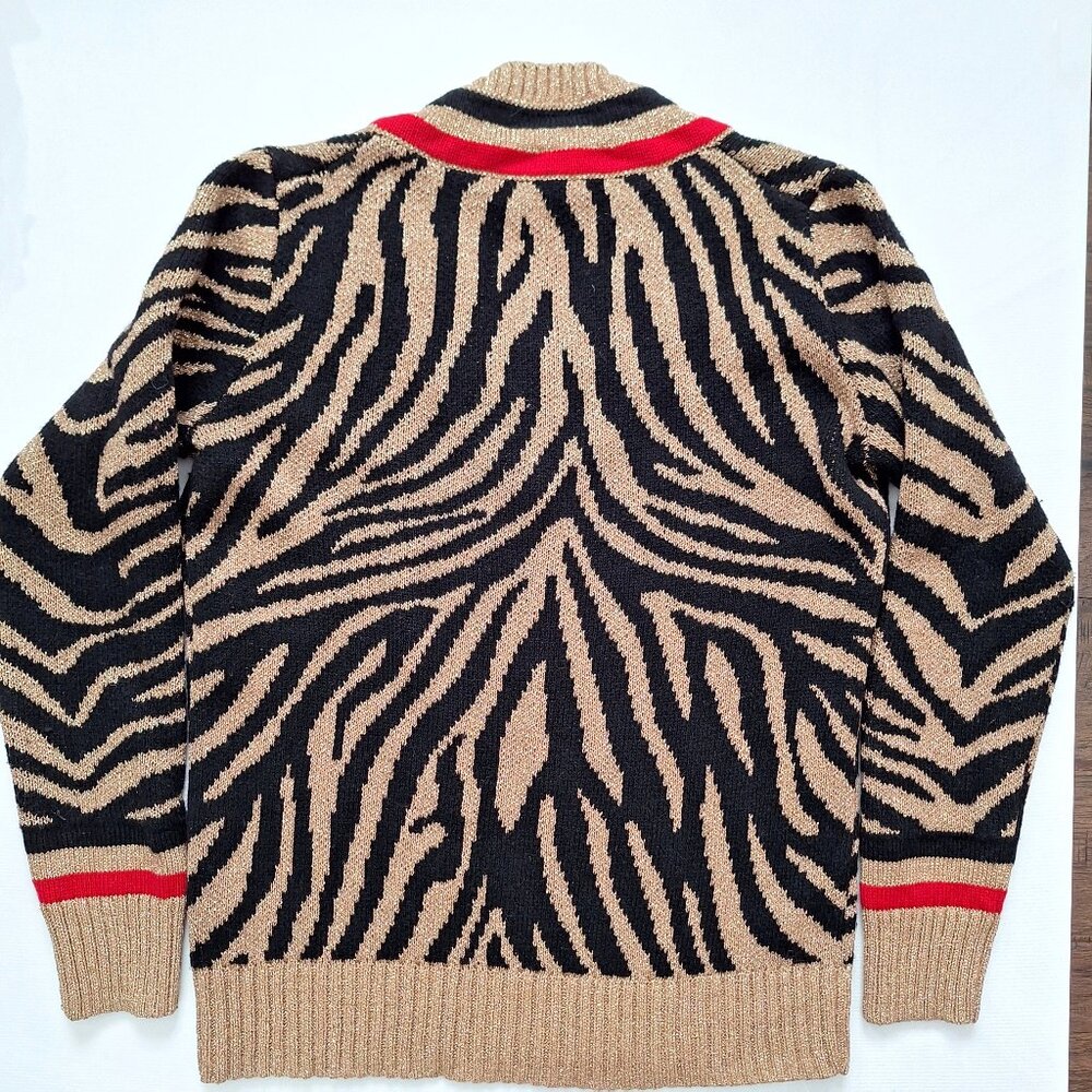 Brooks Brothers Year of the Tiger Sparkling Italian Yarn V-Neck Sweater - Picture 2 of 8